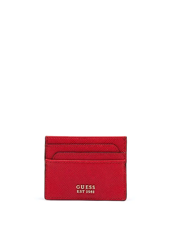 Guess Laurel Logo Card Holder, Red