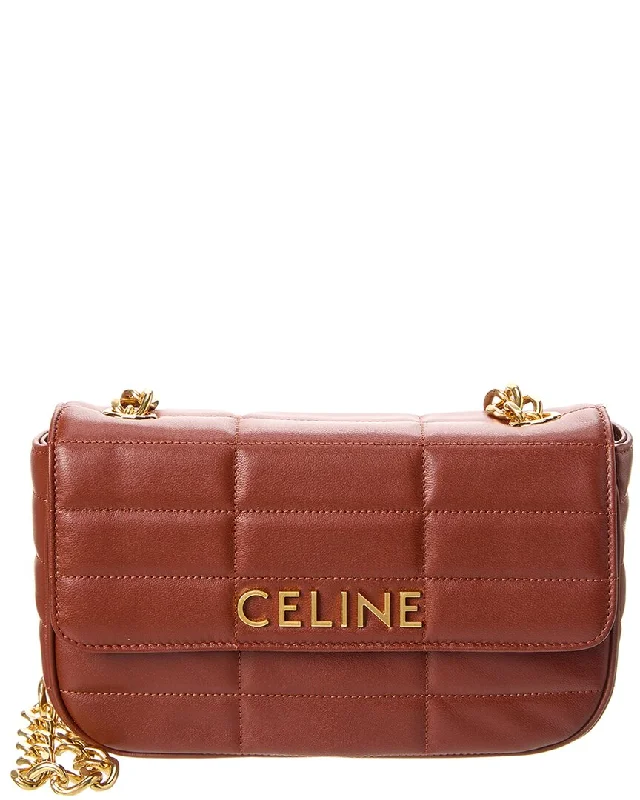 CELINE Monochrome Quilted Leather Shoulder Bag