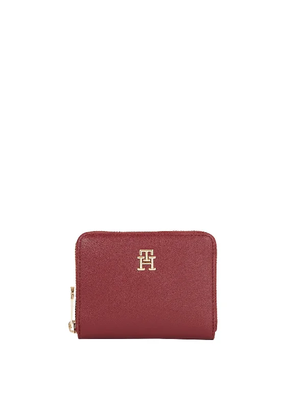 Tommy Hilfiger Monogram Small Zip Around Wallet, Red