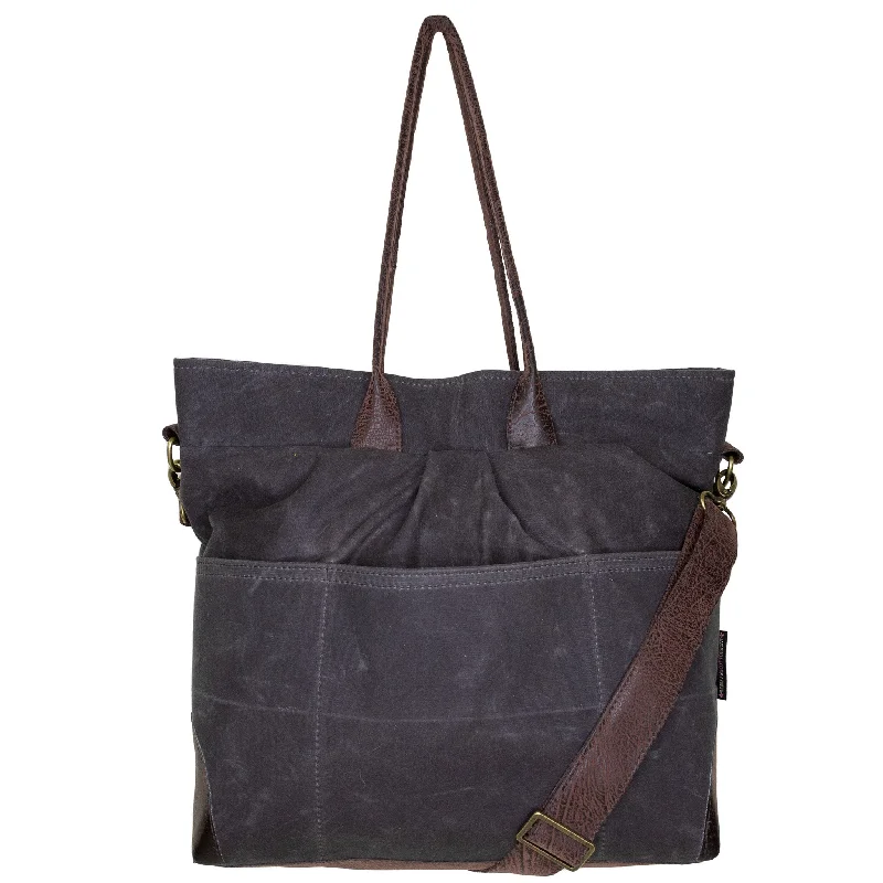 Phoebe Premier: Charcoal Waxed Canvas