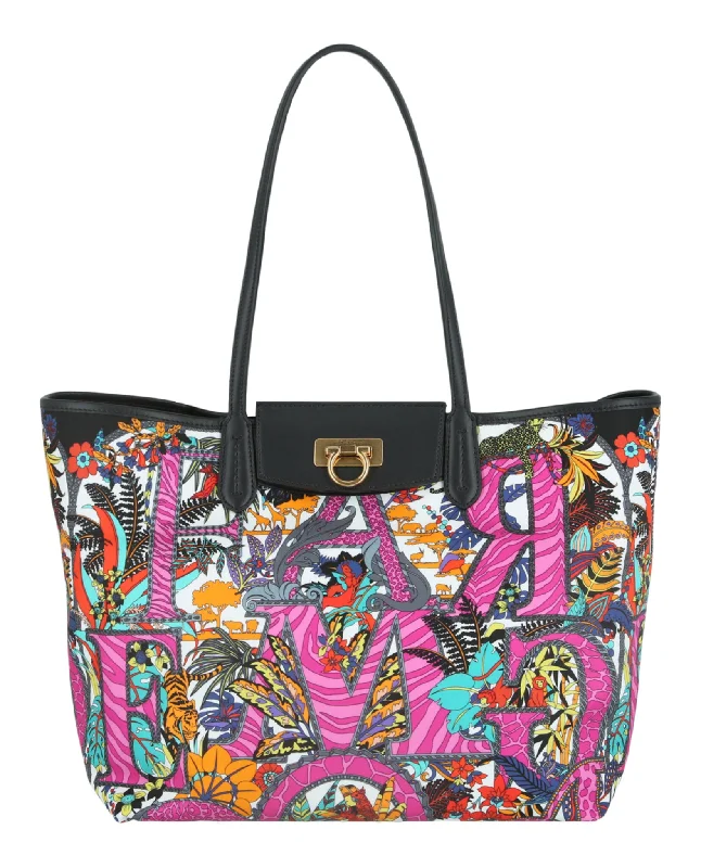 Gancini Graphic Print Tote Bag