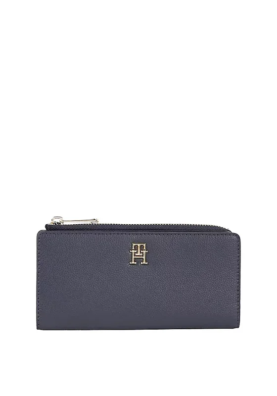 Tommy Hilfiger Large Zip Monogram Wallet, Navy