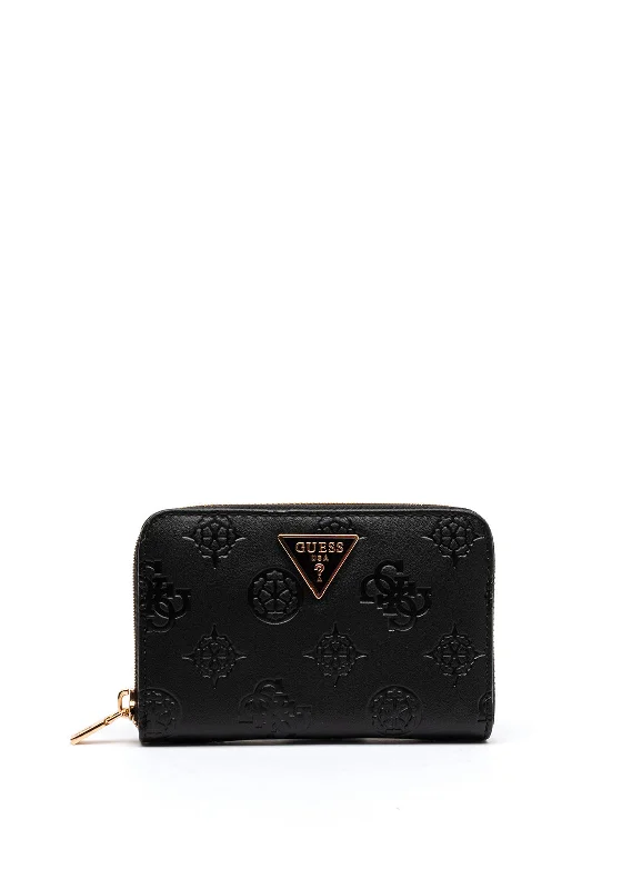 Guess Jena 4G Peony Embossed Wallet, Black Logo