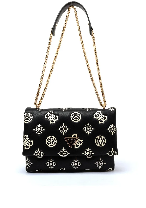 Guess Deesa Peony Medium Shoulder Bag, Black