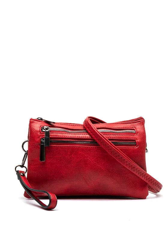 Zen Collection Zipped Shoulder Bag, Red