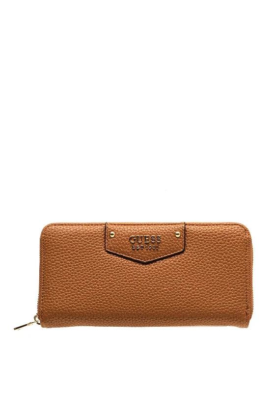 Guess Eco Brenton Maxi Zip Around Wallet, Caramel