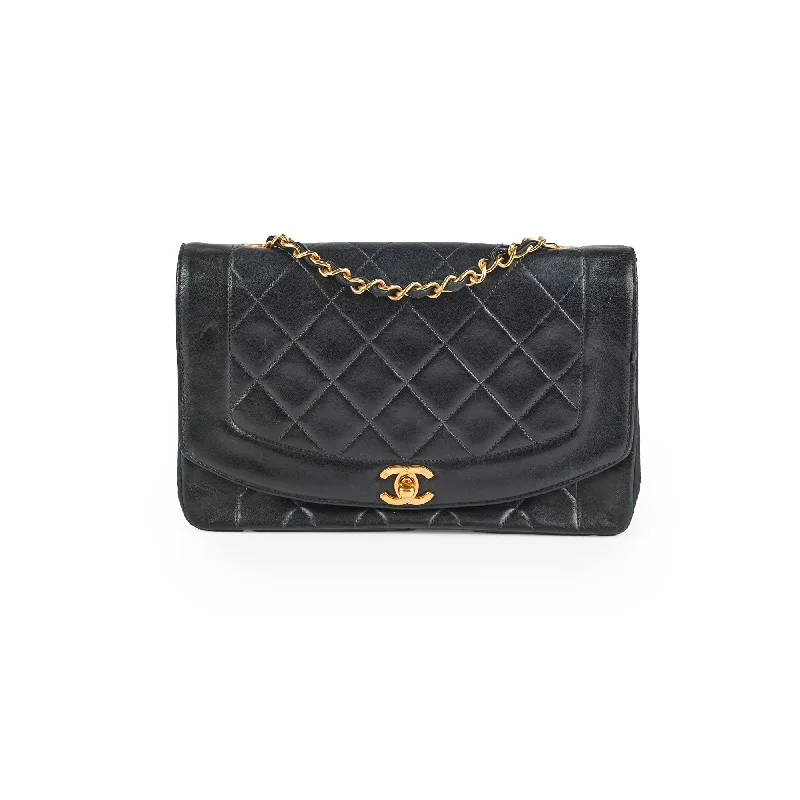 Chanel Diana Lambskin Black Medium