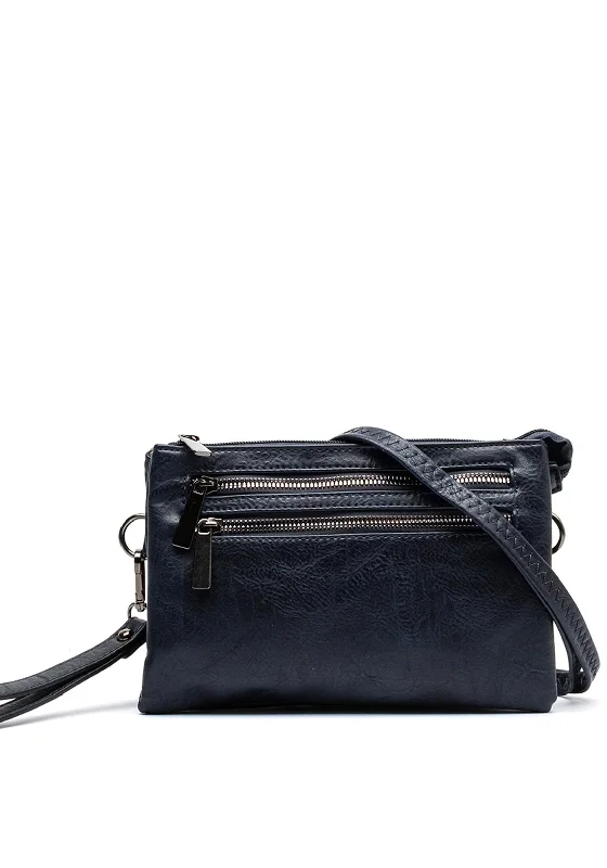 Zen Collection Zipped Shoulder Bag, Navy