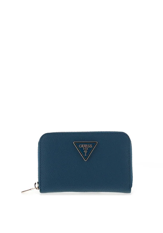 Guess Meridian Large Zip Around Wallet, Petrol