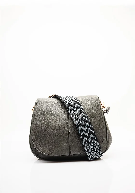 Zen Collection Woven Strap Crossbody Bag, Grey