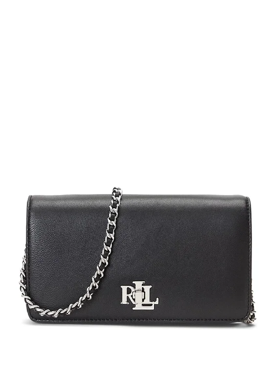 Ralph Lauren Leather Turn Lock Smartphone Crossbody Bag, Black