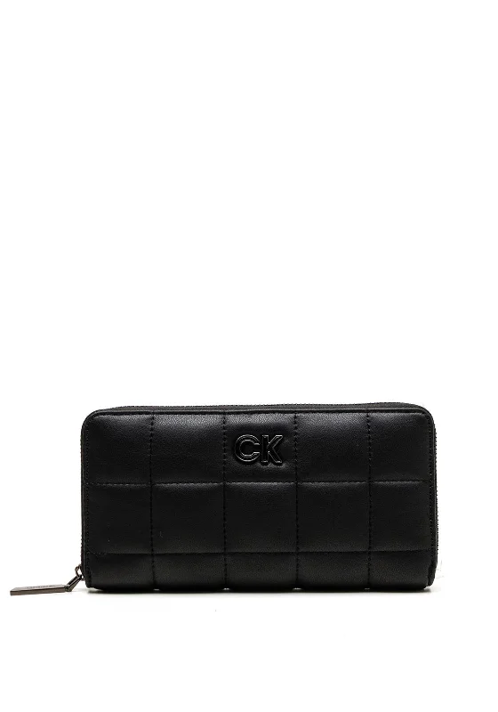 Calvin Klein Re-Lock Quilted Zip Around Wallet, Black