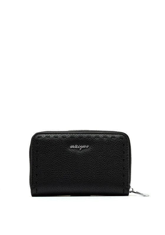 Zen Collection Medium Zip Around Purse, Black