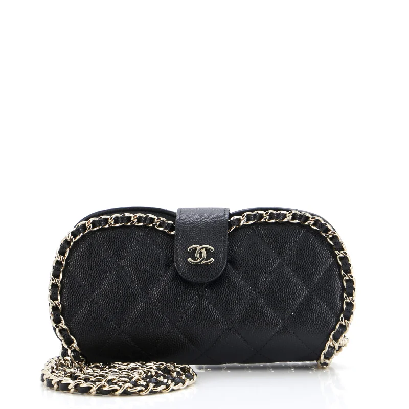 Chain Around Sunglasses Case with Chain Quilted Caviar