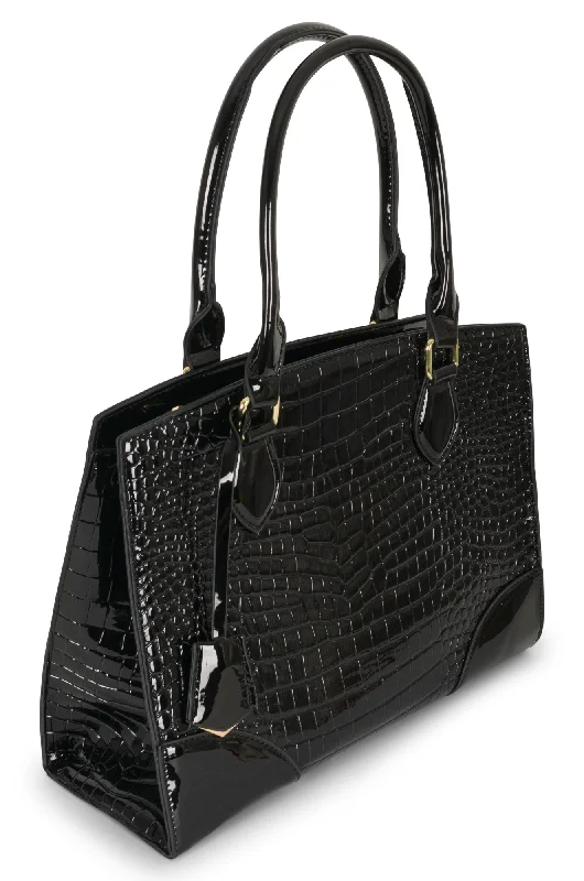 Faux Patent Leather Bag | BLACK | 0631A1