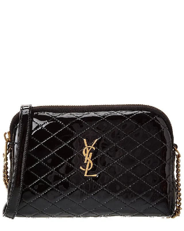 Saint Laurent Gaby Zipped Quilted Patent Crossbody