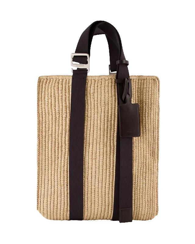 Le Panier Tote Bag - Jacquemus -  Dark Brown - Raphia