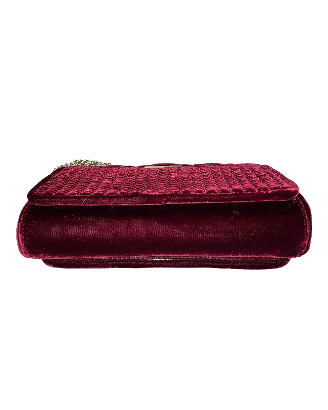 Jimmy Choo Helia Clutch in Burgundy Velvet