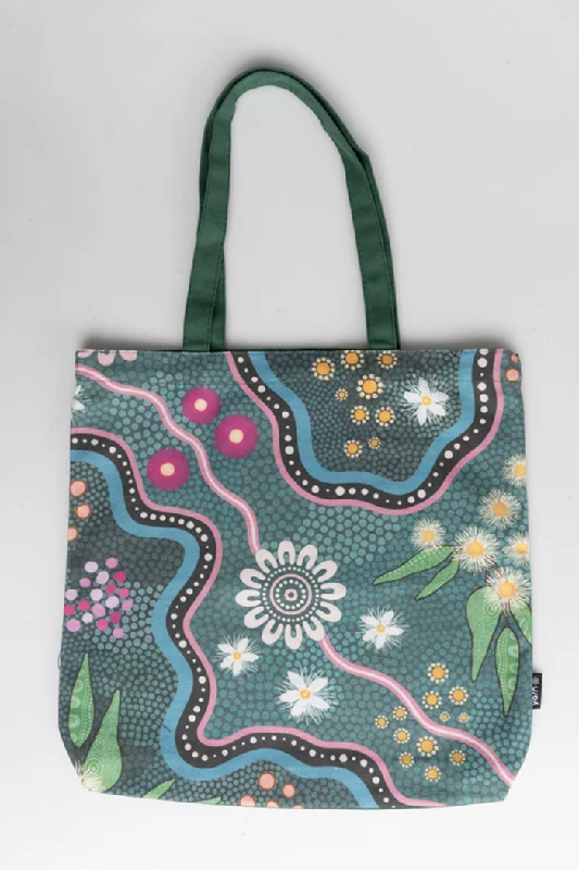 Bush Tucker Gathering Premium Canvas Full Print Tote Bag