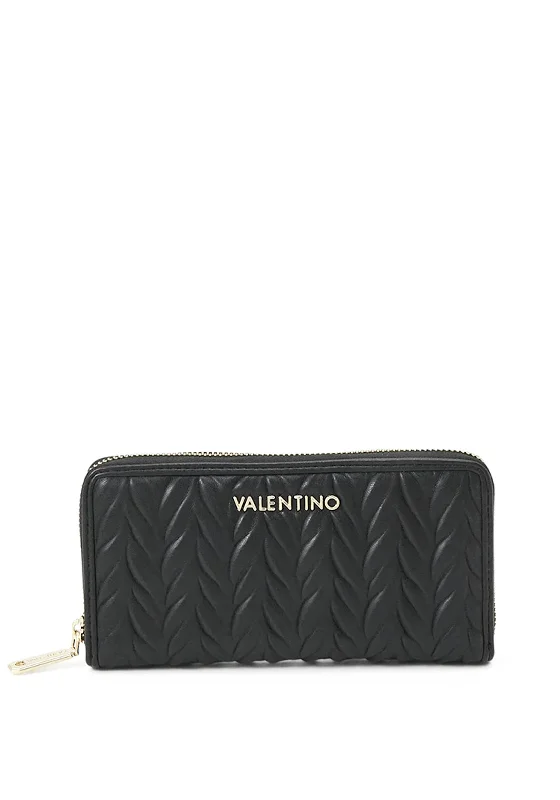 Valentino Sunny Large Zip Around Wallet, Black