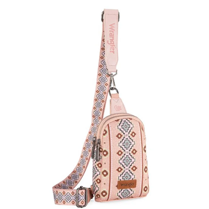 Wrangler Pink Aztec Crossbody Purse