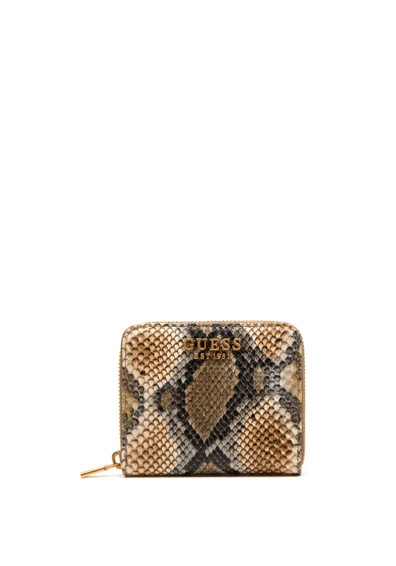 Guess Faux Snakeskin Small Zip Wallet, Amber Multi