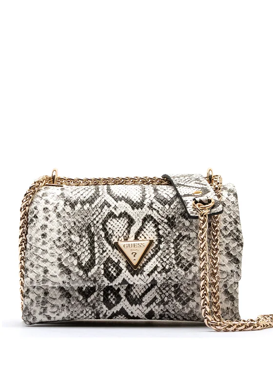 Guess Deesa Mini Faux Snake Print Crossbody Bag, Natural