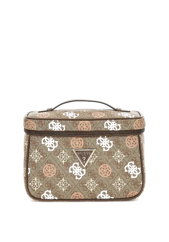 Guess Eliette 4G Peony Logo Toiletry Bag, Latte