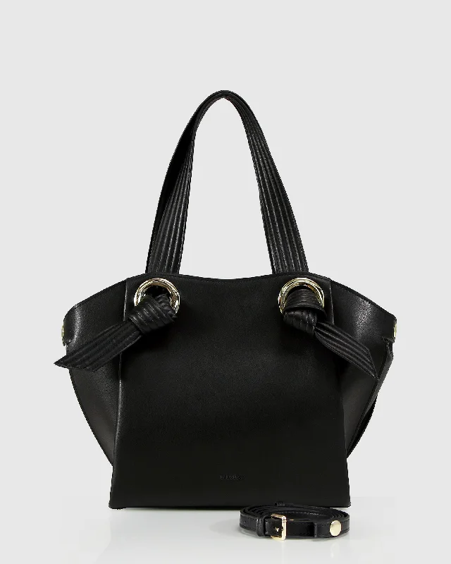 Heart Of Gold Leather Shoulder Bag - Black