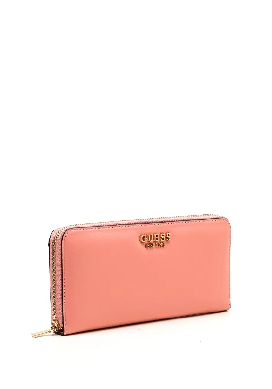 Guess Laurel Large Zip Around Wallet, Pink