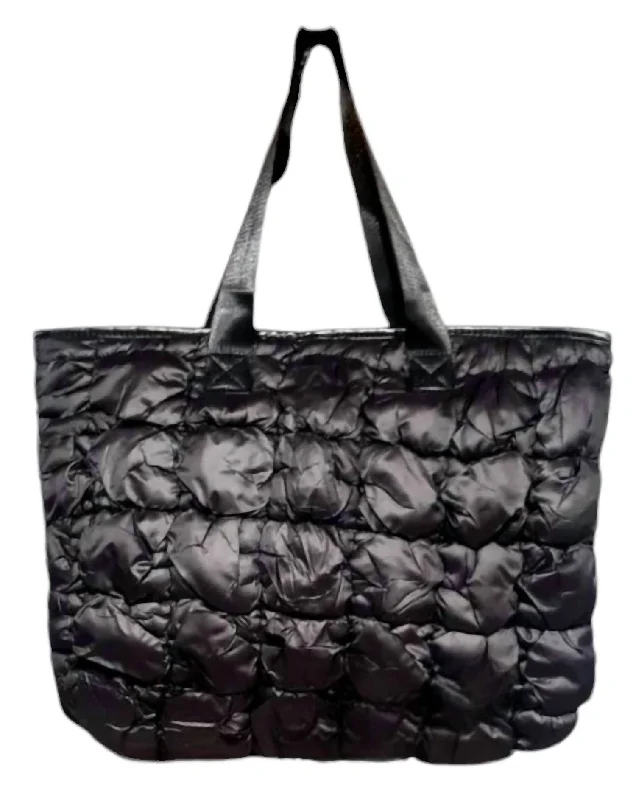 Women'ts Puffer Tote Bag In Black