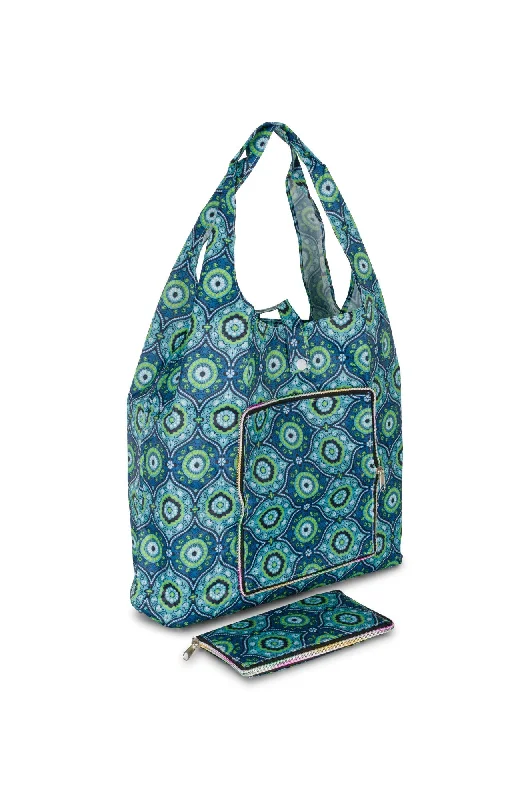 Foldable Shopping Bag | Blue Mosaics | 0999A1