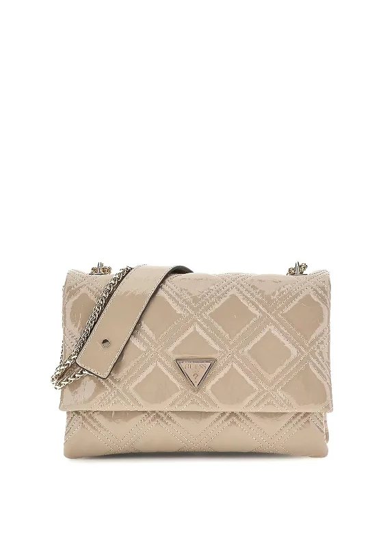 Guess Deesa Patent Mini Crossbody Bag, Taupe