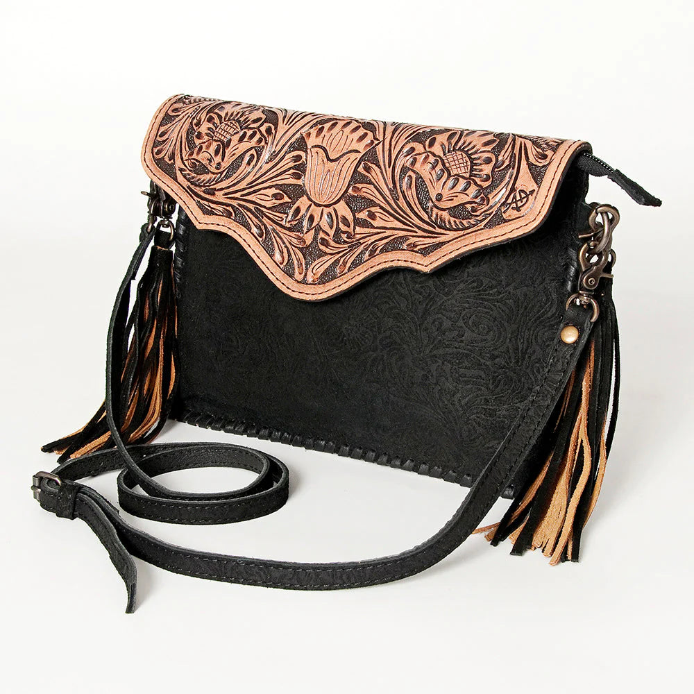 American Darling Black Tooled Bag