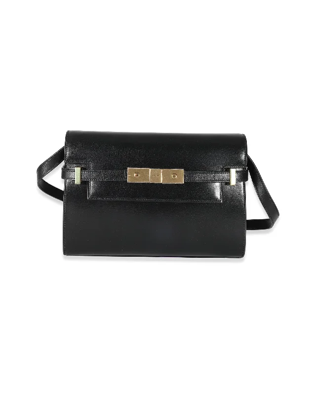 Saint Laurent Black Box Leather Small Manhattan Bag