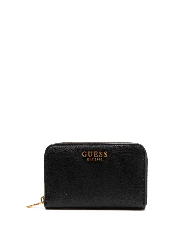 Guess Arja Small Pebbled Faux Leather Wallet, Black