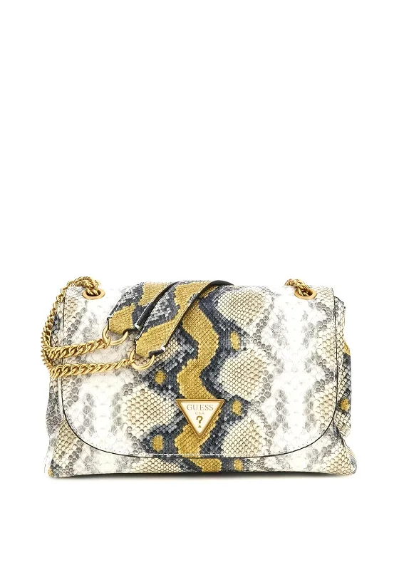 Guess Cosette Python Print Crossbody Bag, Yellow Multi