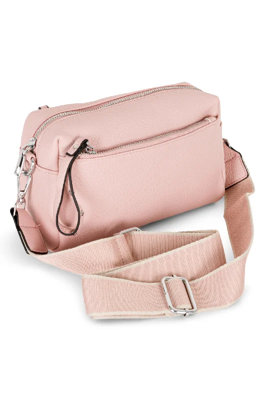 Crossbody Bag with woven strap | PINK | 0583A1