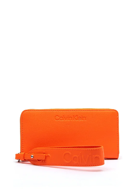 Calvin Klein Large Wristlet Wallet, Flame