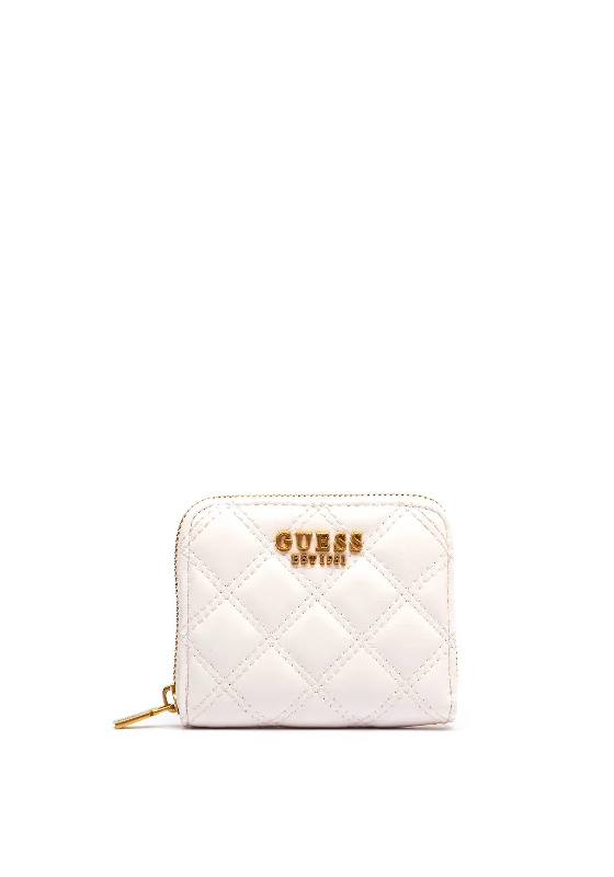 Guess Guilly Quilted Small Wallet, Ivory