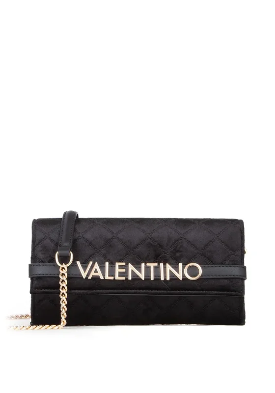 Valentino Life Velvet Clutch Bag, Black