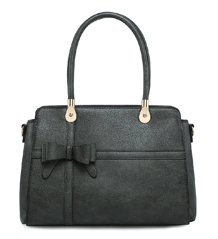 Martha Bow Large Handbag - Grey