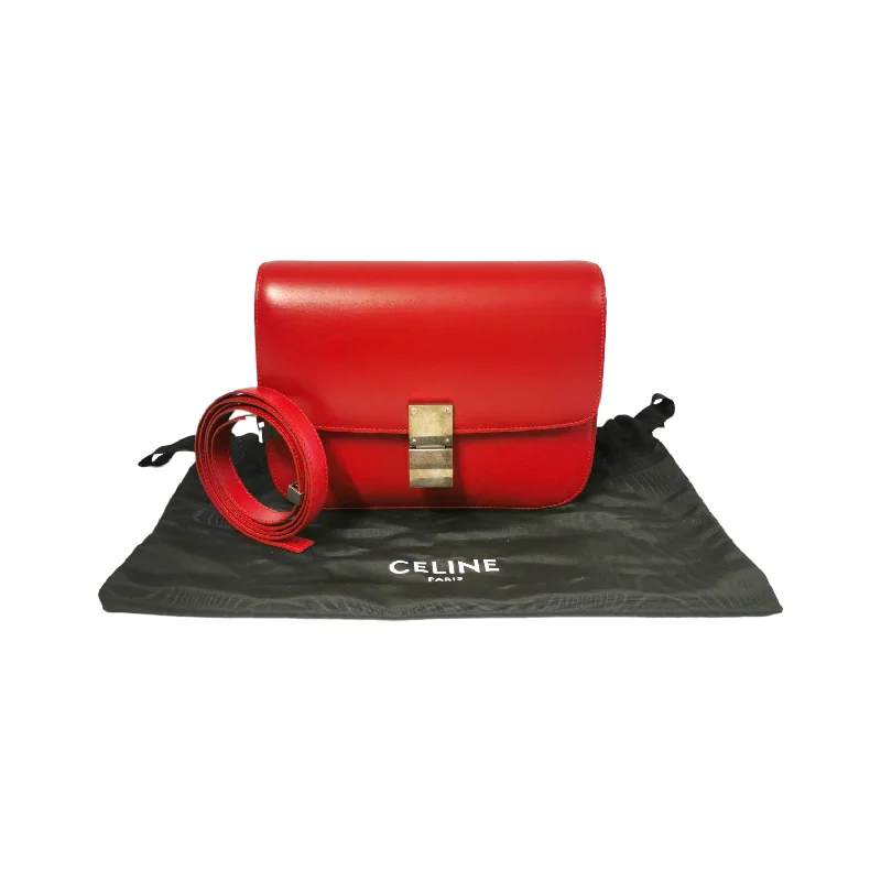 Celine Classic Medium Red Box Calfskin