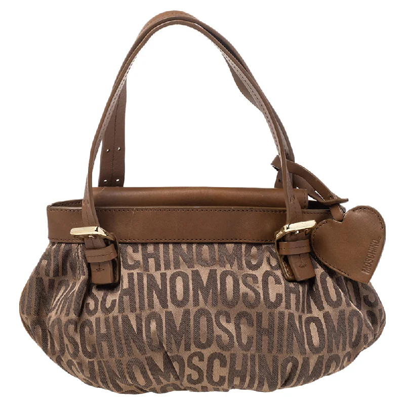 Moschino Monogram Canvas And Leather Tote