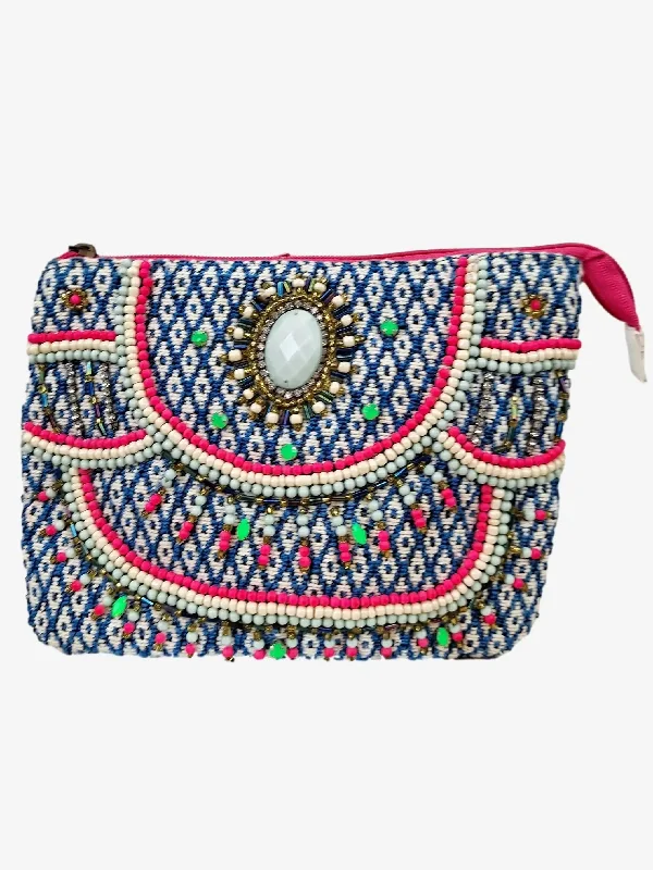 Amber Rose Crochet Embellished Makeup Bag