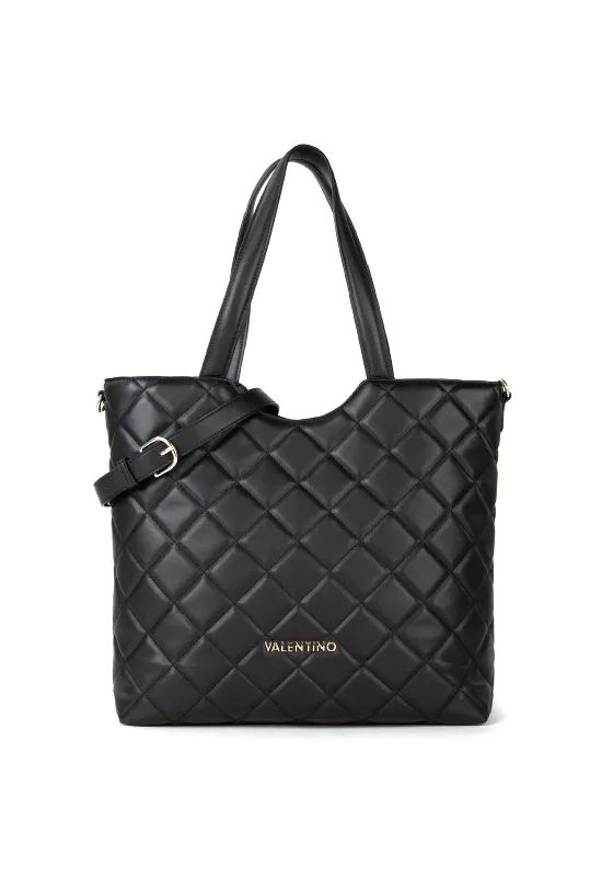 Valentino Ocarina Large Quilted Tote Bag, Black