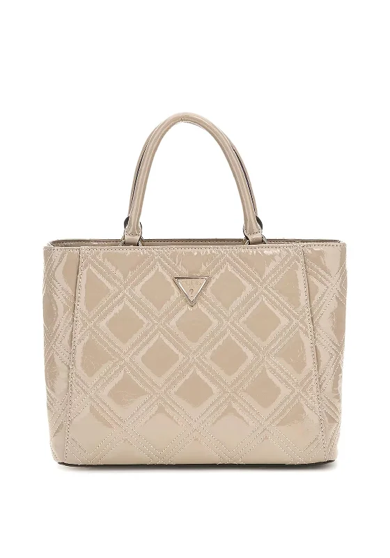 Guess Deesa Quilted Patent Grab Bag, Taupe