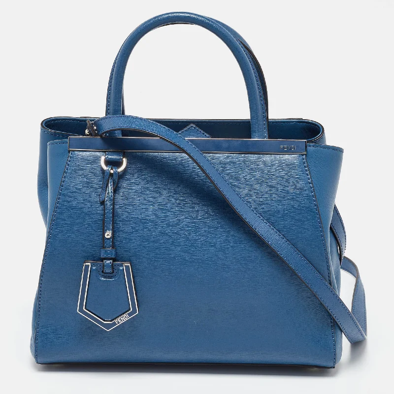 Fendi Blue Leather Petite Sac 2Jours Tote..