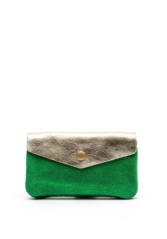 Serafina Collection Faux Leather Coin Wallet, Green & Gold