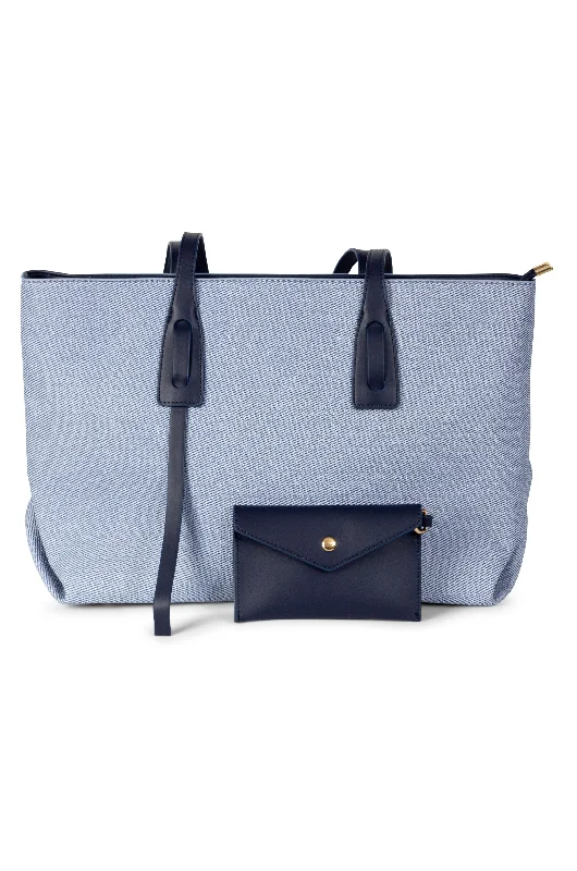 Woven look Bag with contrast detail | BLUE | 0574A1